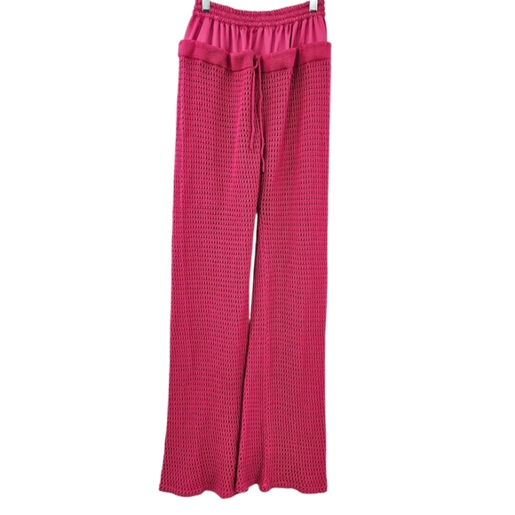Saudade De Voce Pants - Saudade De Voce Wide Leg Knit Pant Hot Pink Women's Size M Summer Beach Vacation